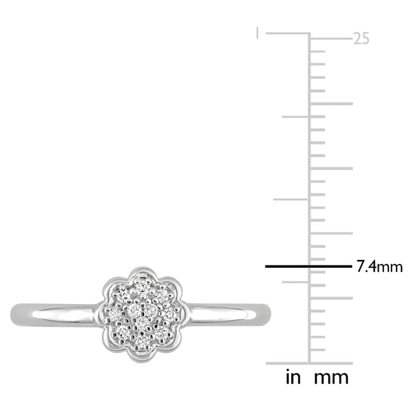 Miadora Diamond Accent Floral Ring in Sterling Silver