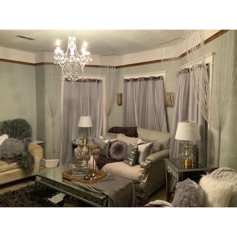 Lush Decor Grommet Sheer Panel Pair with Insulated Blackout Lining