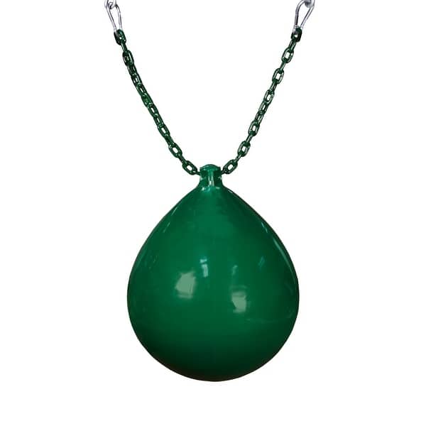 slide 2 of 6, Gorilla Playsets Green Plastic Buoy Ball with Chain and Spring Clips