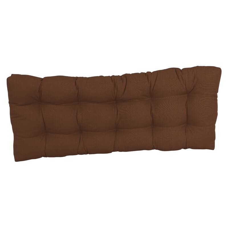 Solid Twill Tufted Indoor Bench Cushion (Multiple widths from 42 to 60 inch)