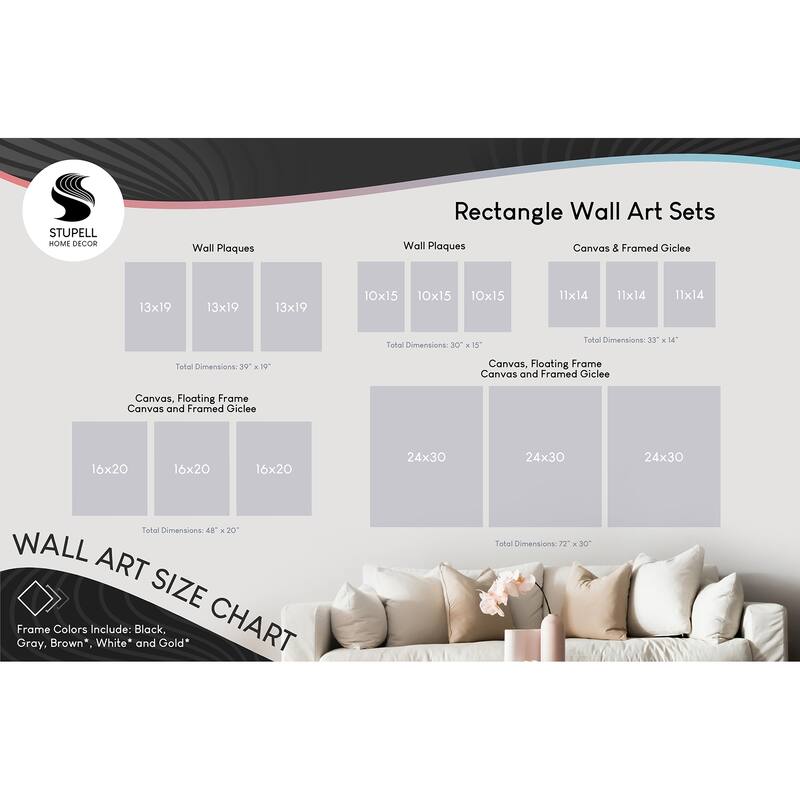 Stupell Woodland Animals Bold Crowns Black Bear Fox Hedgehog 3pc Multi Piece Framed Wall Art Set