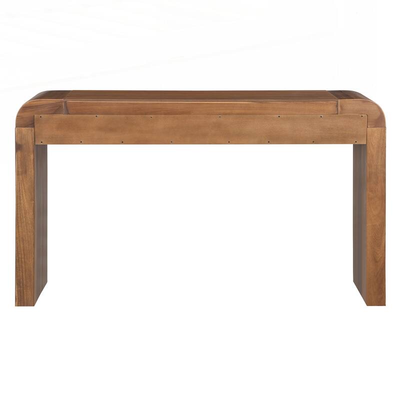 Rustic Console Table with Fluted Drawer Front