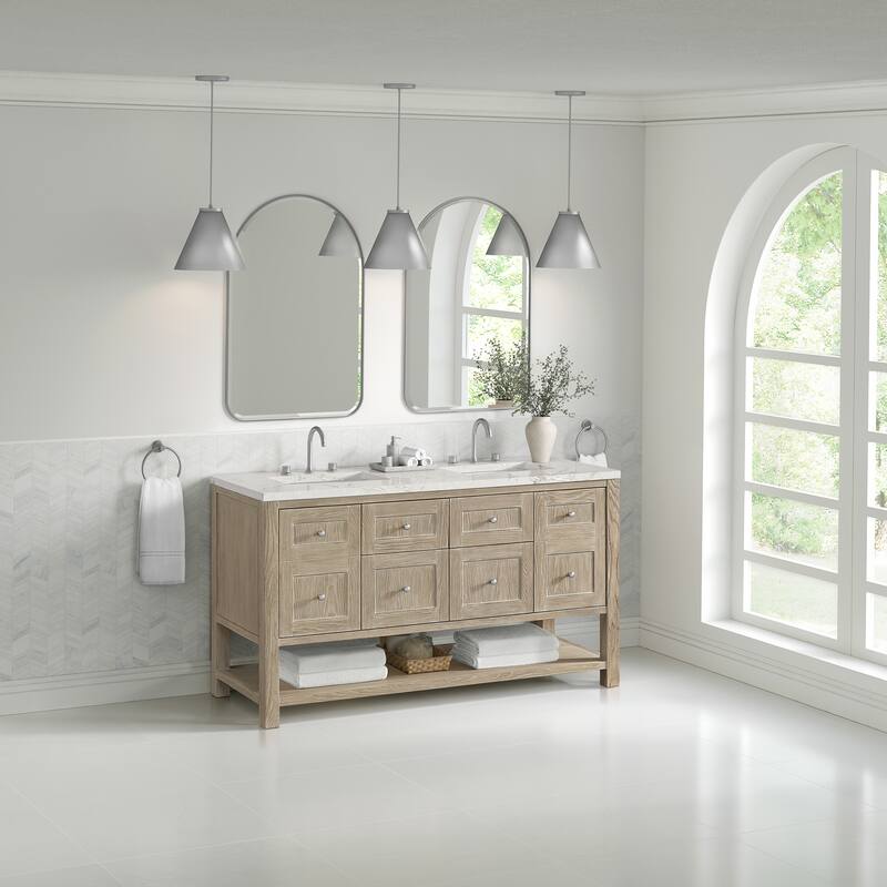 Breckenridge 60" Double Vanity, Whitewashed Oak - 60D