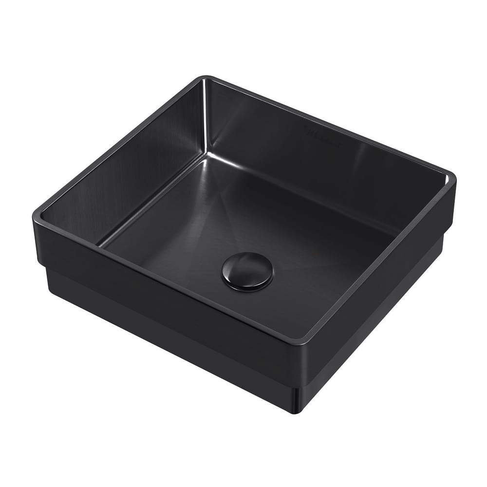 Whitehaus Noah Plus 15-3/4" Stainless Steel Vessel Bathroom Sink with