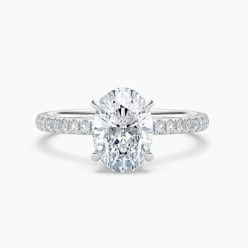 Auriya 14k Gold Oval Lab Grown Unique Loop Diamond Halo Engagement Ring 1.00 to 5.00 ct. tw. (F-G, VS) - 8.5 - 1.50 carats - White