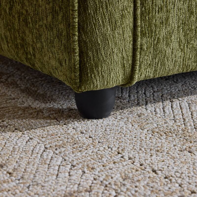 Chenille Loveseat With Floral Arms For Living Room