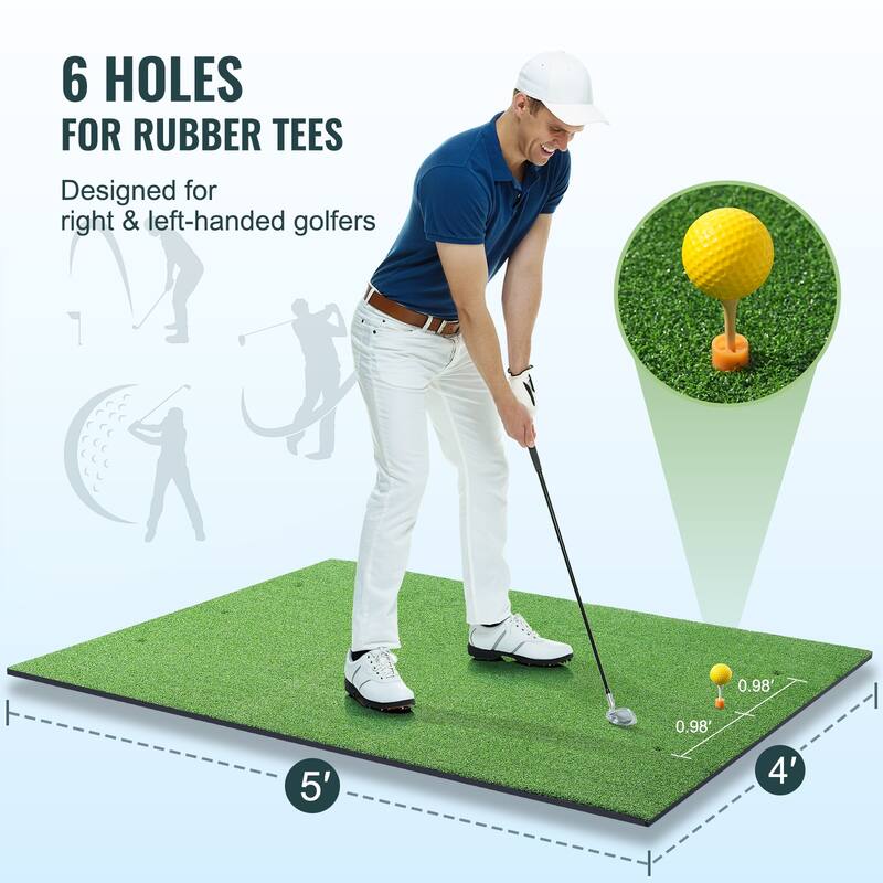 Golf Hitting Mat, Artificial Turf Golf Hitting Mat, Thickened Golf Hitting Training Aids, Golf Practice Hitting Mat