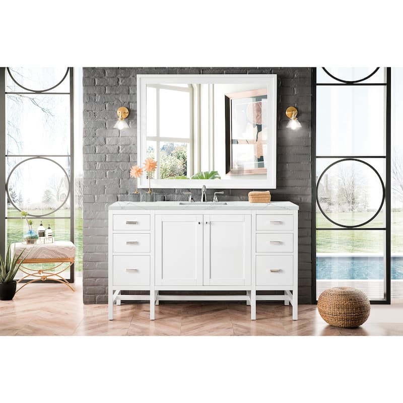James Martin Vanities Addison 60" Single Vanity, Glossy White