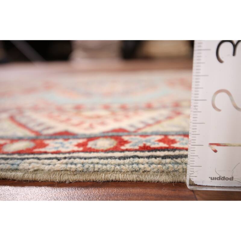Light Blue Kazak Accent Rug Hand-Knotted Traditional Wool Carpet - 2'9" x 4'0"