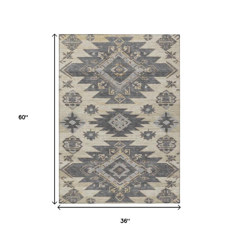HomeRoots Tribal Transitional Rectangle Outdoor Rug