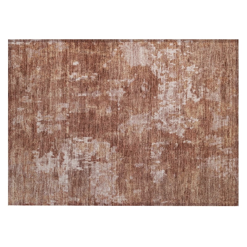 Machine Washable Indoor/ Outdoor Ombre Abstract Chantille Rug