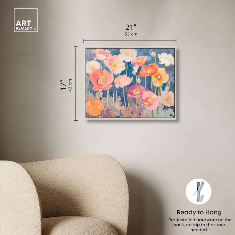 Pastel Poppies Canvas by Art Remedy