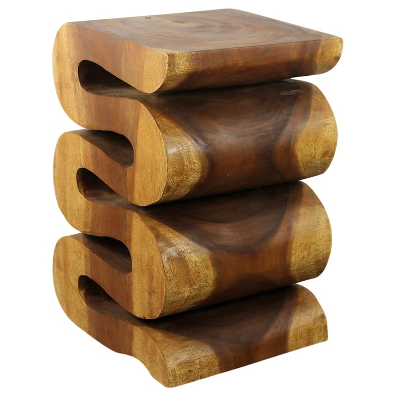 Haussmann® Wood Wave Verve Accent Snake Table 12 x14 x 20 in H Oak Oil - 12 x 14 x 20