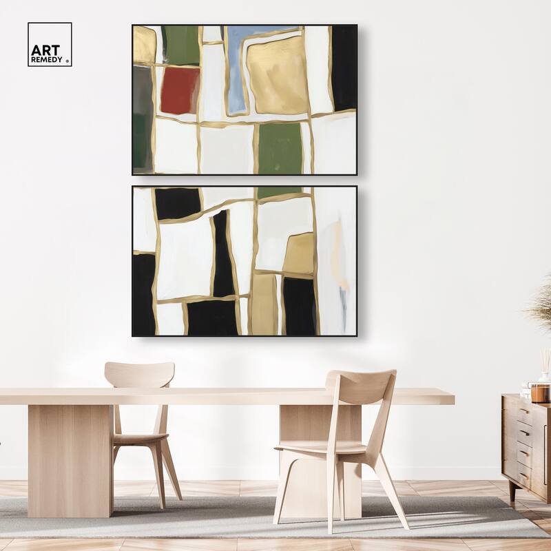 Kiss in Abstraction Canvas Set of 2 by Art Remedy