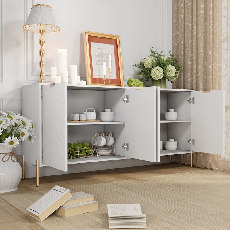 Clihome Modern 4-Door Buffets Sideboards