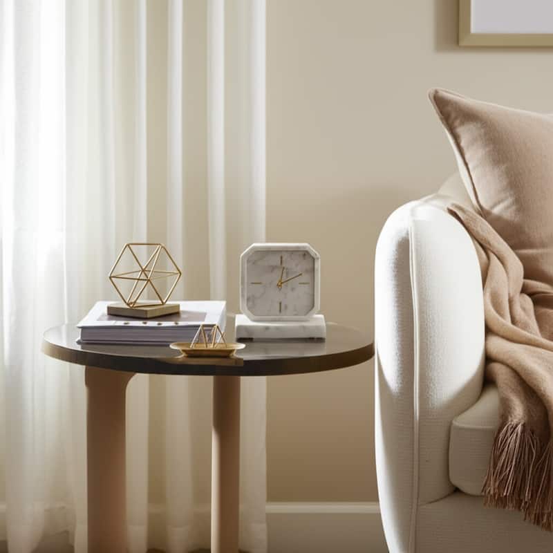 Modern Marble Octagon Decorative Table Clock