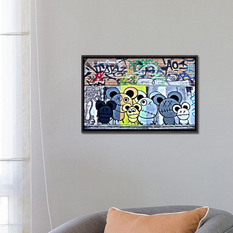 iCanvas "Of Mostly Mice Graffiti" by Unknown Artist Framed