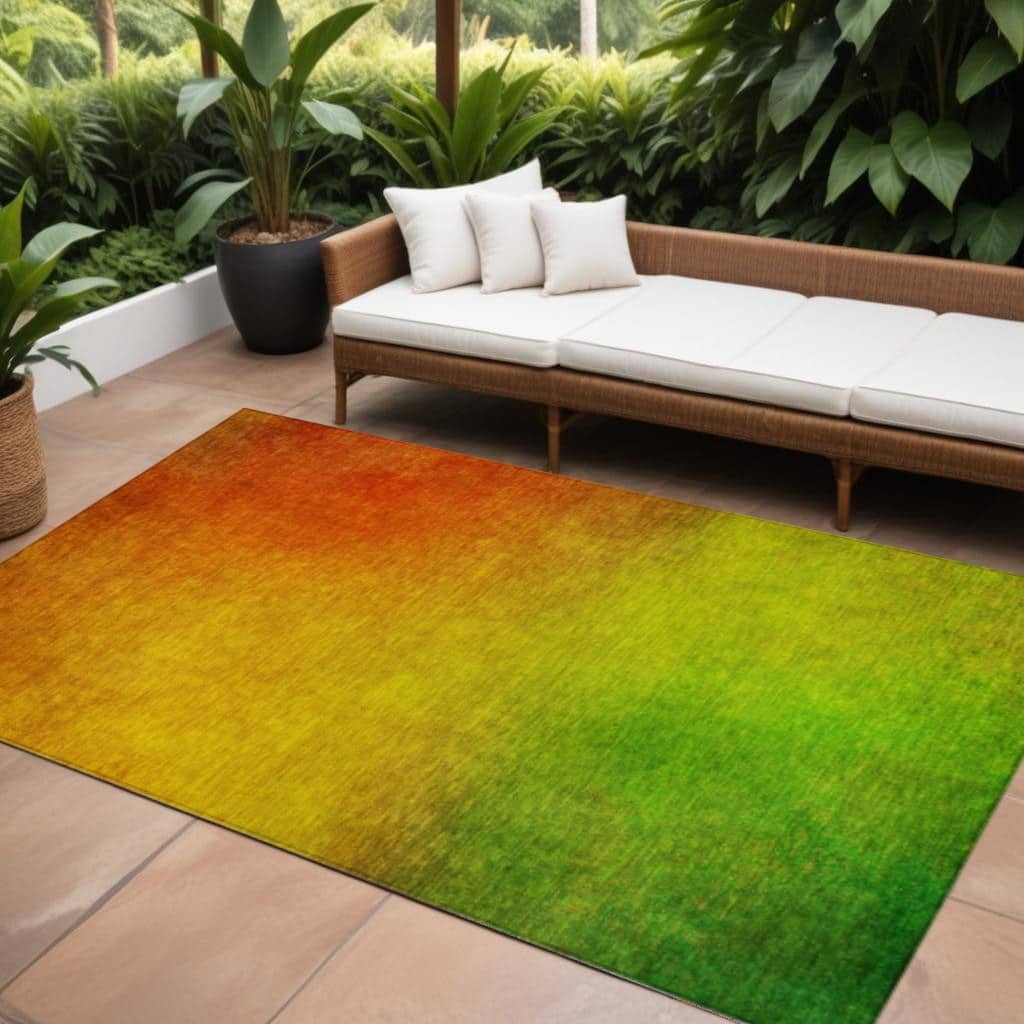 HomeRoots Ombre Transitional Rectangle Outdoor Rug
