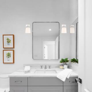 Stella 8 in. 1-Light Polished Nickel Modern Wall Sconce Light