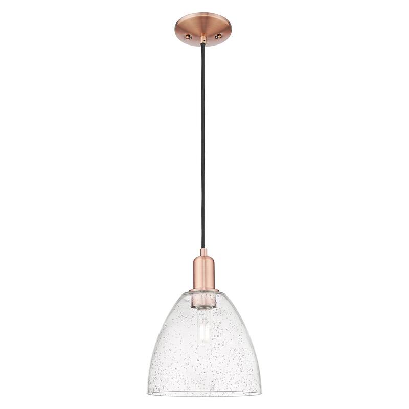 Innovations Lighting Endless Possibilities Arcadia - Bristol - 1 Light 9" Cord Hung Mini Pendant - Antique Copper/Seedy