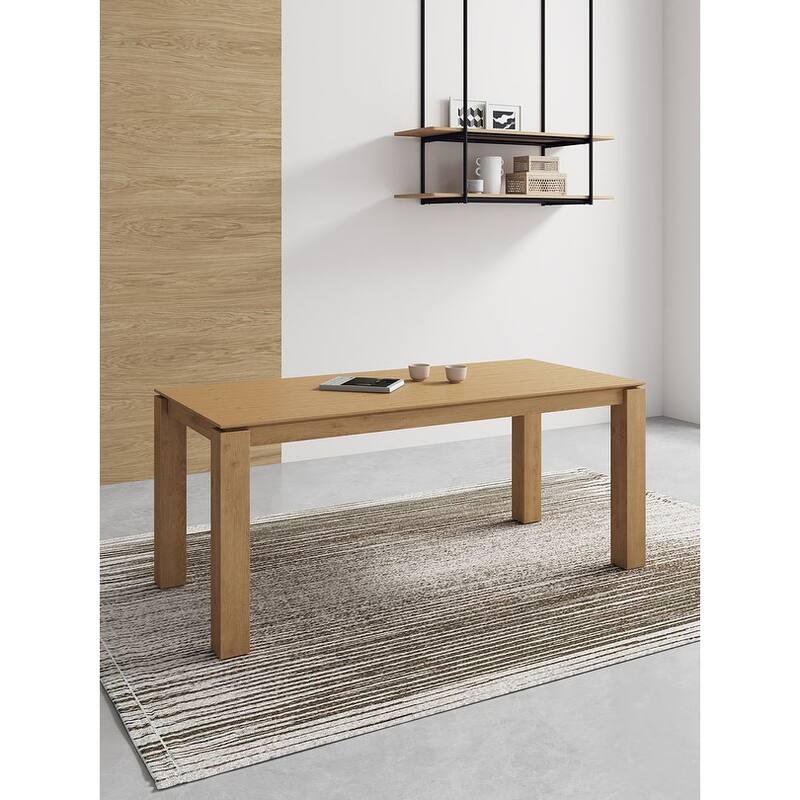 Manhattan Comfort Rockaway Modern 70.86 Solid Wood Dining Table - Beige