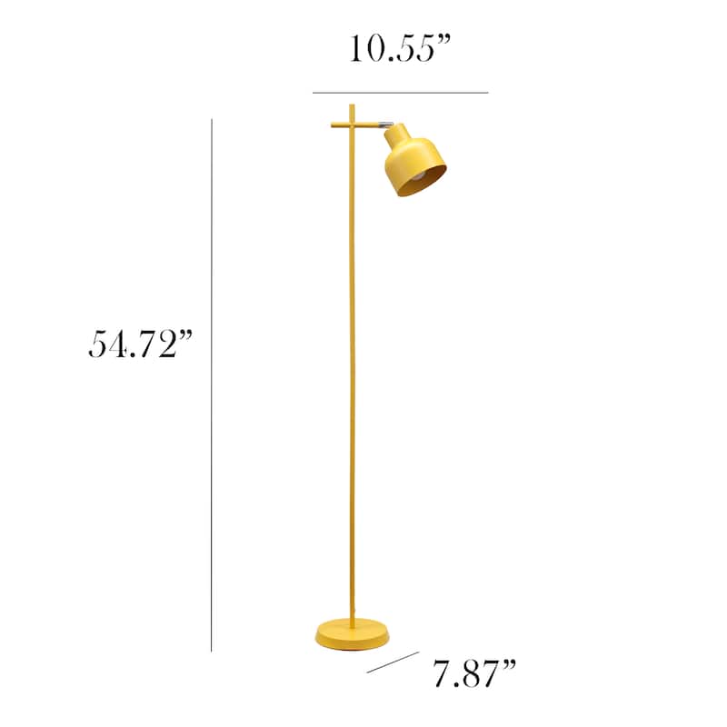 Metal Adjustable Spotlight Floor Lamp with Rotary Switch - 10.55 x 7.87 x 54.72 in. (L x W x H)