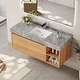 preview thumbnail 10 of 73, 48" Modern Floating Single Bathroom Vanities with Sink, Brown or Natural wood, 2 Drawers
