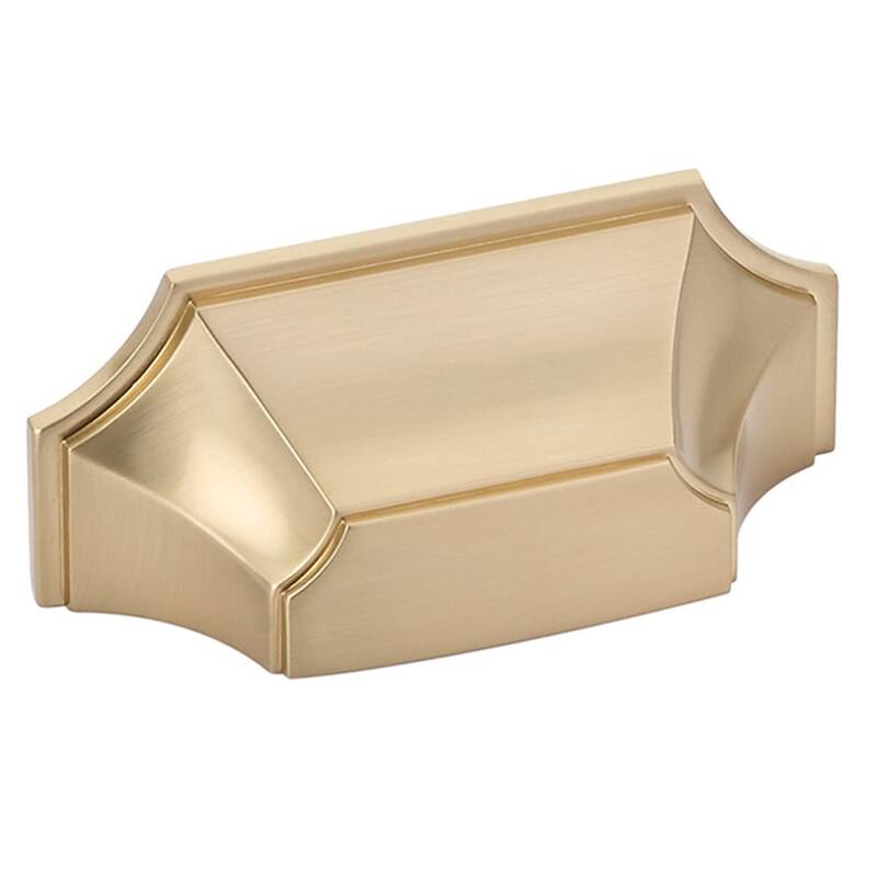 Schaub and Company Empire 3" Center to Center Scalloped Shell - Signature Satin Brass