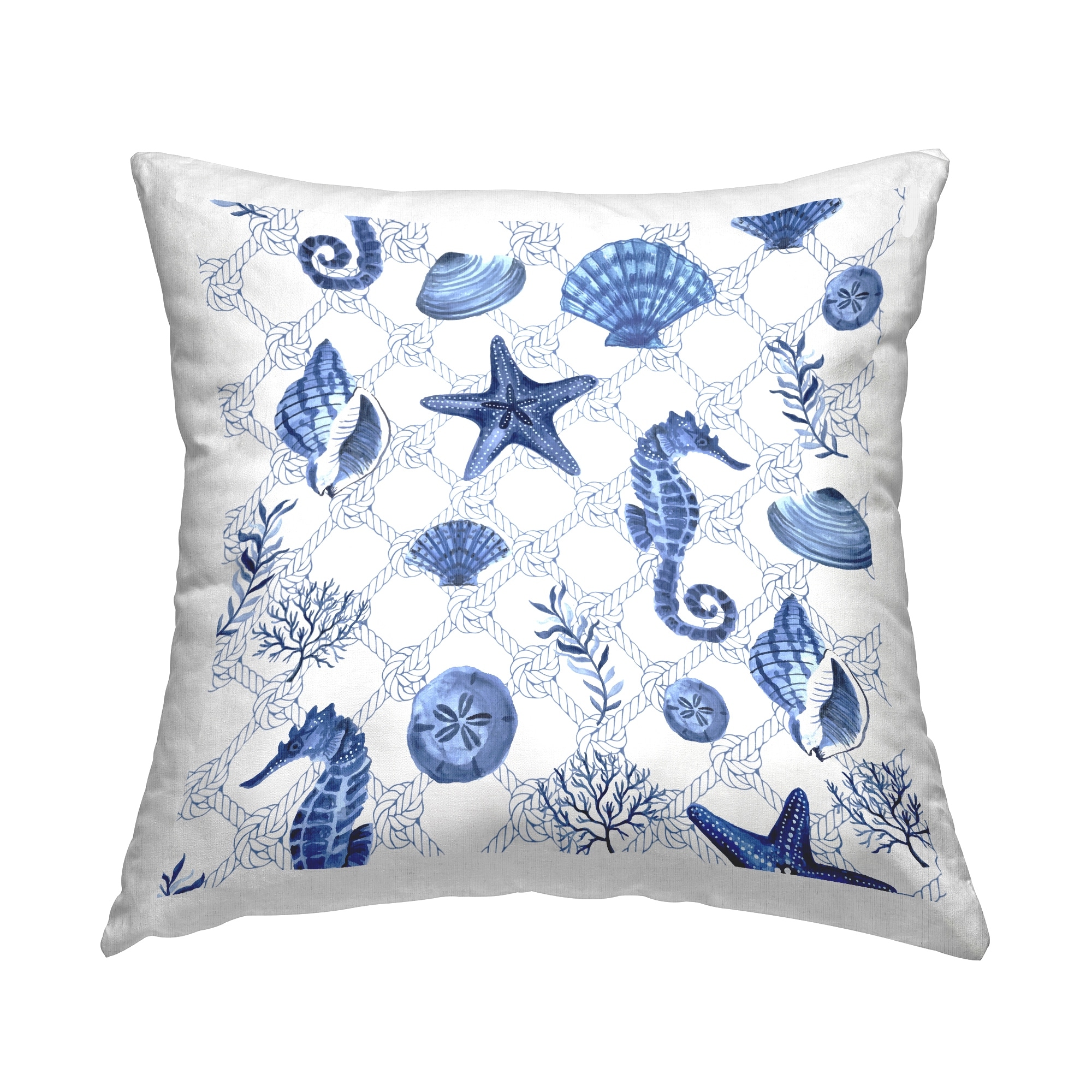 Stupell Nautical Sea Life Boat Rope Pattern Printed Throw Pillow