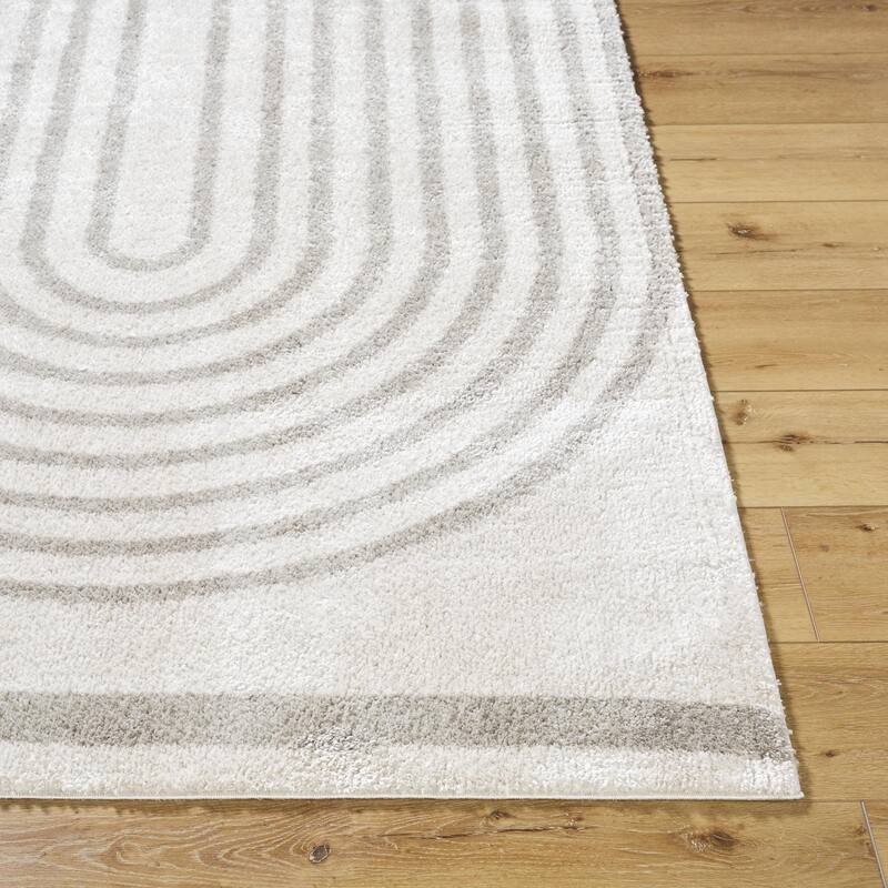 Livabliss Scandinavian Fossay Shag Stripe Washable Area Rug