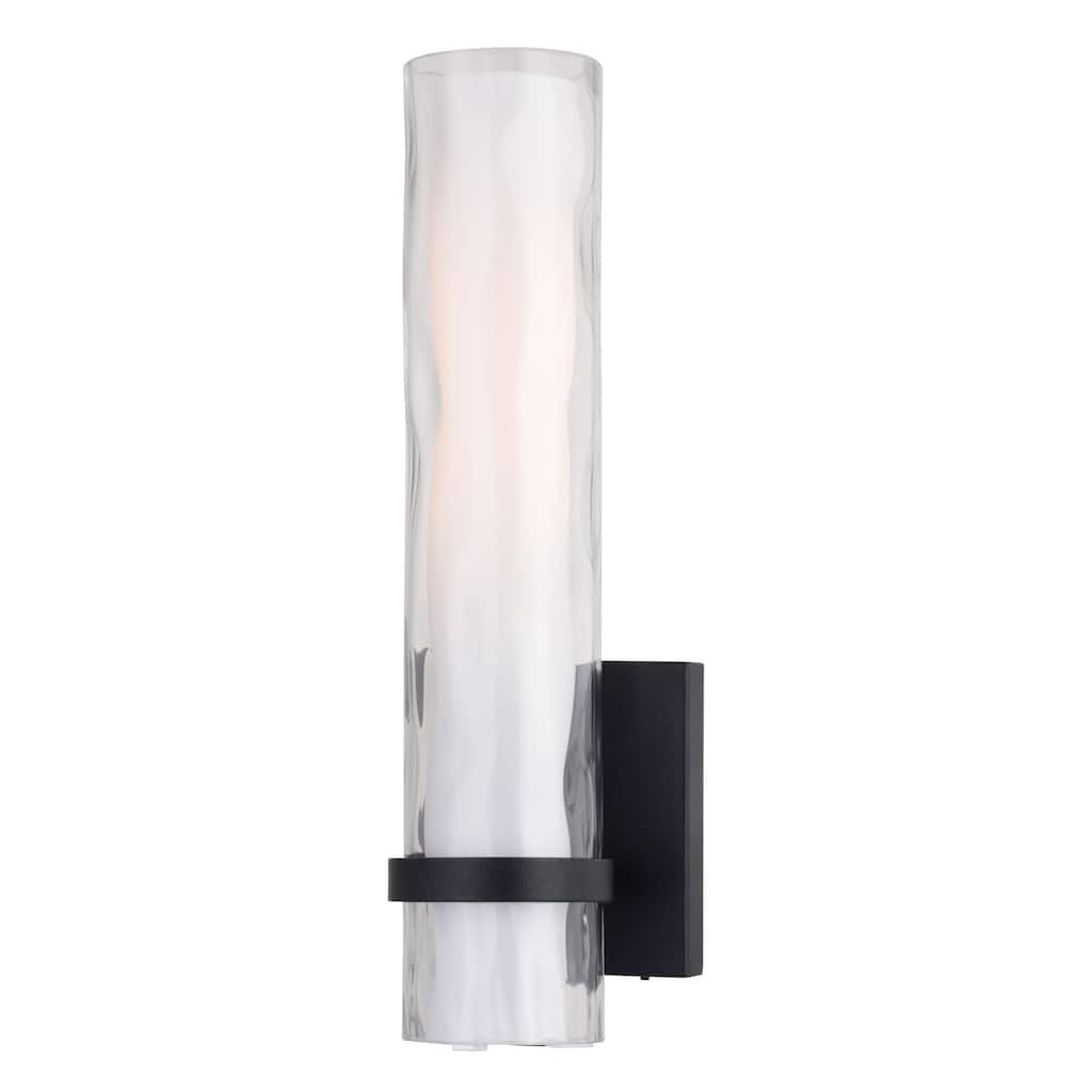 Vilo 1-Light 4.25 in. W Oil Rubbed Bronze Bathroom Vanity Lighting Fixture, Clear and White Frosted Opal Glass Shade Wall Sconce