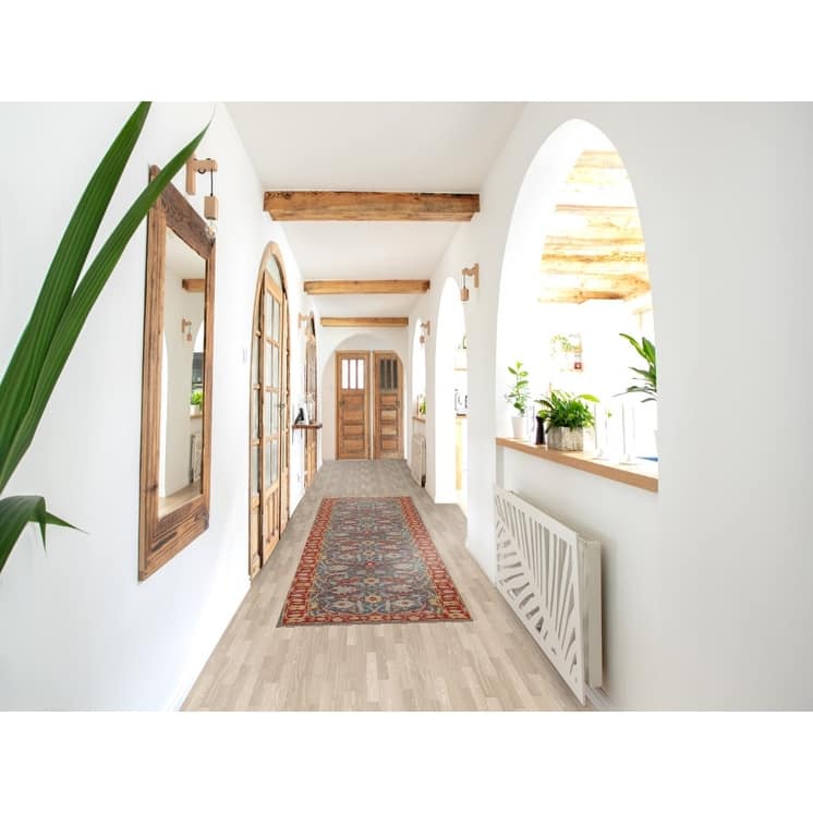 All-Over Blue Heriz Oriental Runner Rug Hand-knotted Wool Carpet - 2'6"x 11'9"