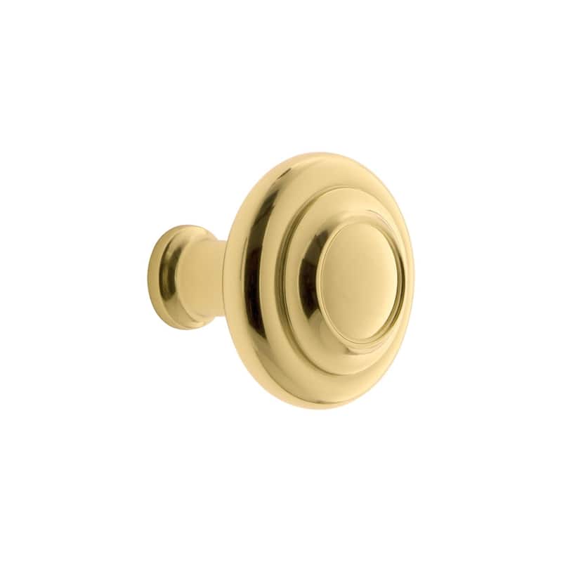 Grandeur CIRC-BRASS-KNOB Circulaire 1-3/8” Solid Metal Stepped - Polished Brass