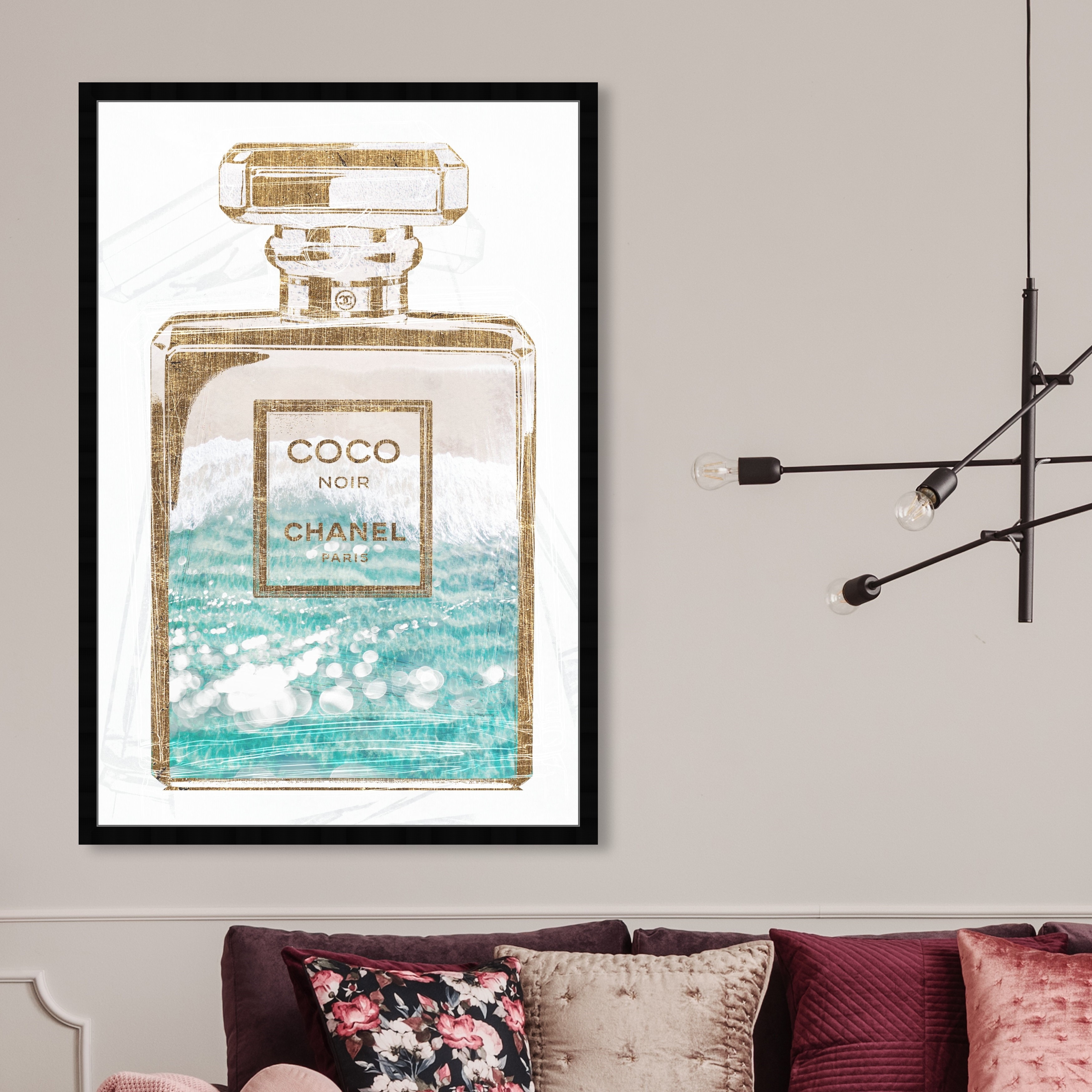 Oliver Gal 'Coco Water Love' Fashion and Glam Framed Wall Art