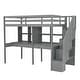 preview thumbnail 26 of 36, Modern Twin Size Loft Bed Frame with Storage Staircase and Double Desks and Shelves