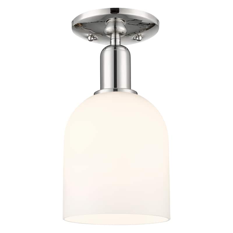Innovations Lighting 716-1C-11-6 Bella Semi-Flush Bella 6" Wide - Polished Nickel / White