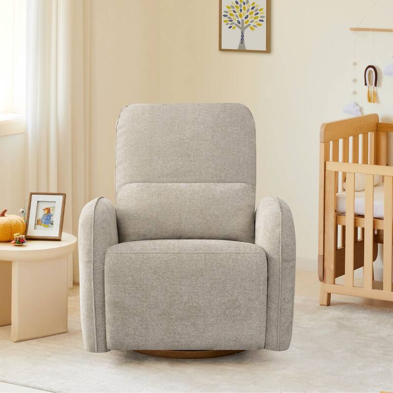 Spruce & Spring Power Swivel Recliner Chair Nursery Glider with Lumber Pillow