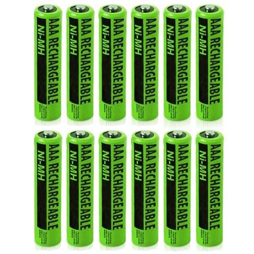 NiMH Premium AAA Size Rechargeable Replacement Batteries w/ High Capacity 1800mAh (12-Pack)