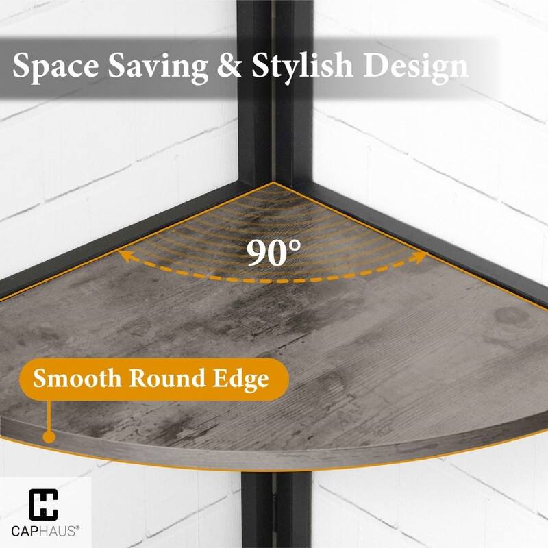 Corner Shelf Stand - 17.7"D x 17.7"W x 70"H