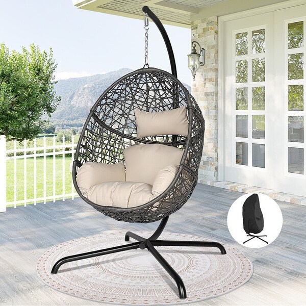black egg swing chair