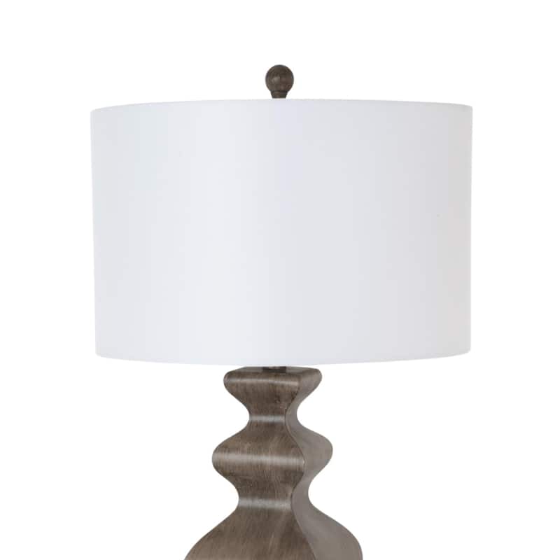 Cyrus 32" Distressed Grey/Brown Farmhouse Table Lamp, (Set of 2)
