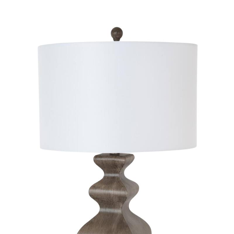 HomeRoots Set of Two 30" Distressed Brown Table Lamp With White Cone Shade - 16' X '30' X '16 - 16' X '30' X '16 - Brown