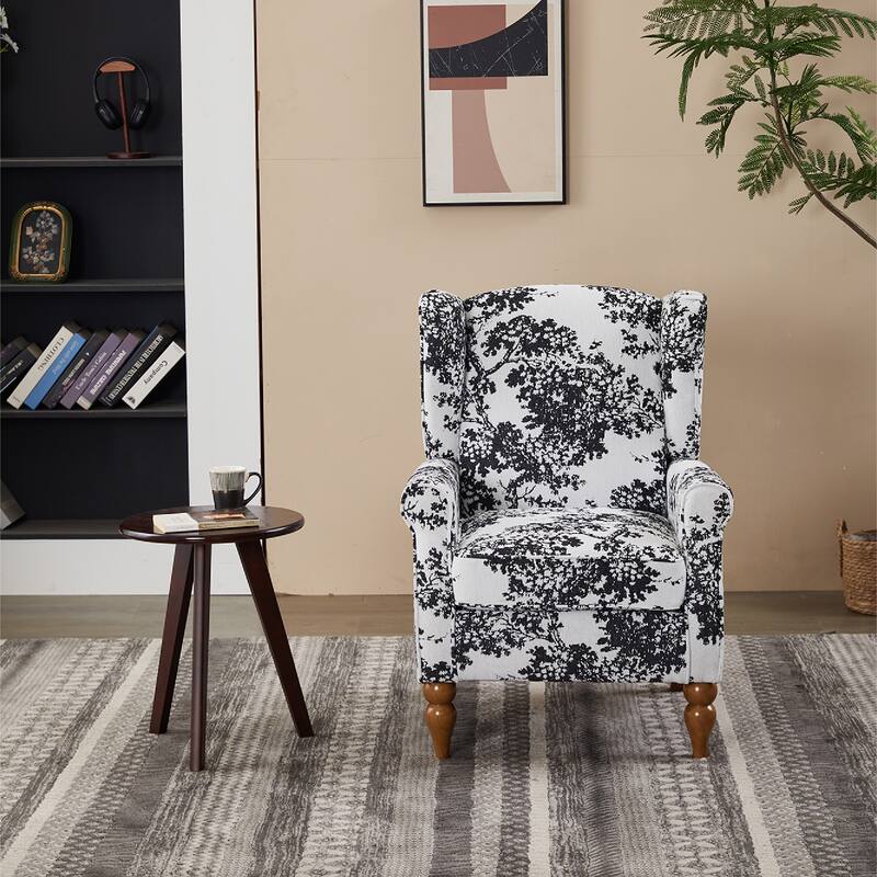 Arm Chairs Wingback Chairs with Solid Wood Coffee Table, Reading Chair