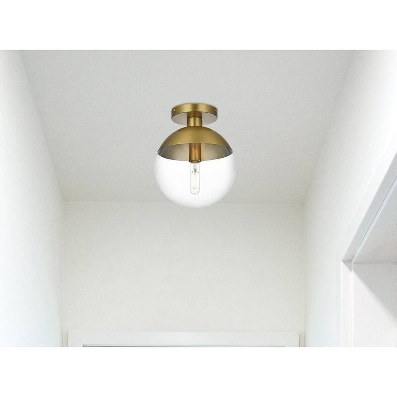 1-light 10-inch Glass Orb Flush Mount Light Fixture