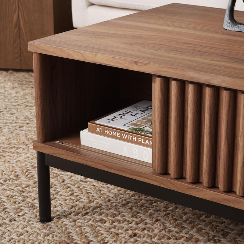 SAFAVIEH Lylia 2-Door Storage Coffee Table - 43.7 in. W x 21.5 in. D x 15.4 in. H