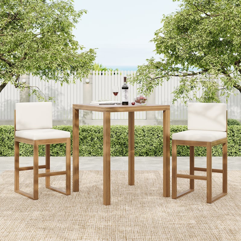 Christopher Knight Home Cole 3-piece Outdoor Acacia Wood Bar set