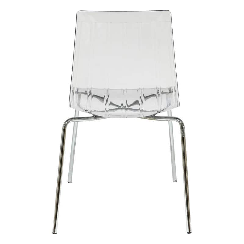 Ralph Modern Transparent Acrylic Plastic Dining Chair with Sturdy Metal Legs Accent Side Chair for Dining Room & Kitchen