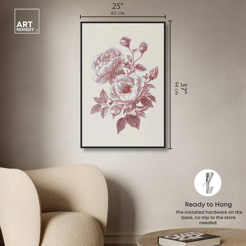 Breezy Red Pencil Blooms Canvas by Art Remedy