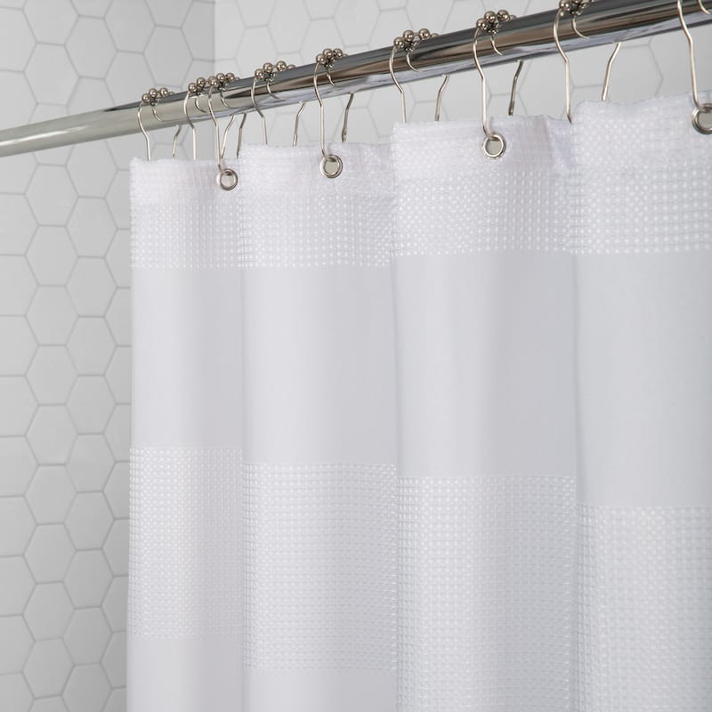 Elle Décor Jacquard Weave Shower Curtain in Grey