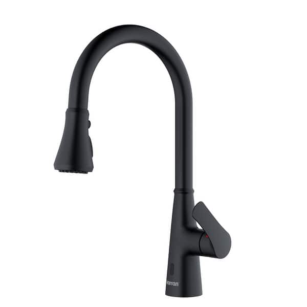 slide 2 of 12, Karran Kadoma Touchless One-Handle Triple Function Sprayer Kitchen Faucet Matte Black